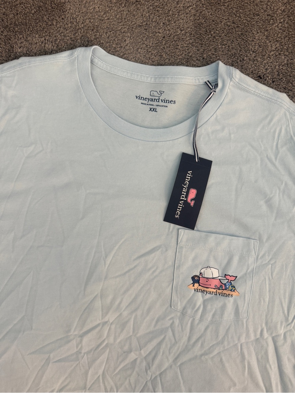 NWT Vineyard Vines Light Blue Whale BBQ Shirt - Size XXL - Picture 6 of 8